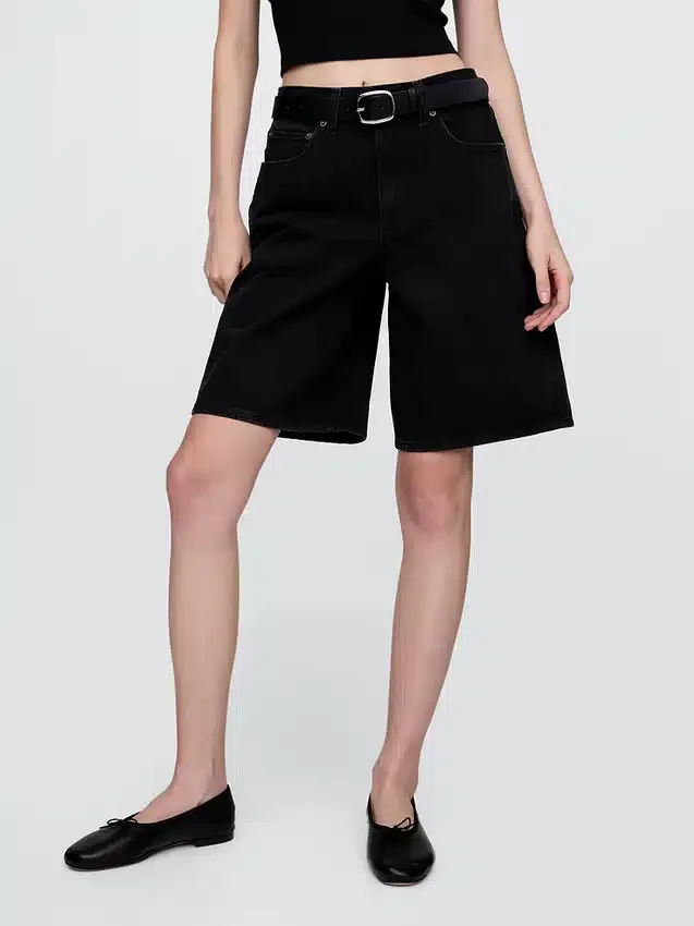 11" Långmodiga jeansshorts med medelhög midja