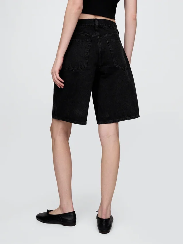 11" Långmodiga jeansshorts med medelhög midja