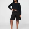 11" Långmodiga jeansshorts med medelhög midja