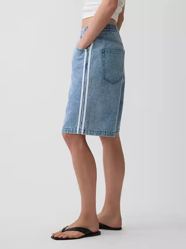 11" Mid Rise Ultrasoft Easy Stripe Longline-jeansShorts