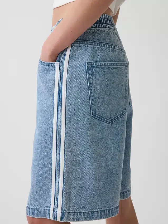 11" Mid Rise Ultrasoft Easy Stripe Longline-jeansShorts