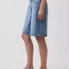 11" midhöga Micro Belt Longline-jeansshorts