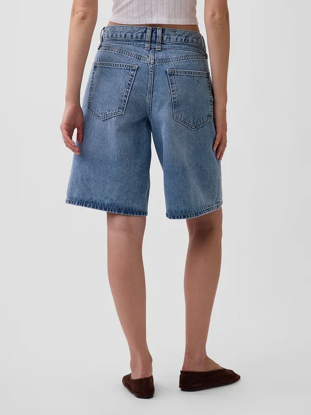 11" midhöga Micro Belt Longline-jeansshorts