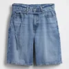 11" midhöga Micro Belt Longline-jeansshorts