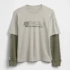 2-i-1-T-shirt med tryck och logotyp för barn