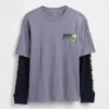 2-i-1-T-shirt med tryck och logotyp för barn