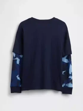 2-i-1-T-shirt med tryck och logotyp för barn