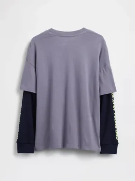 2-i-1-T-shirt med tryck och logotyp för barn
