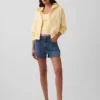 3,5" hög midja, avslappnade raka jeansshorts