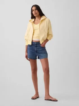 3,5" hög midja, avslappnade raka jeansshorts