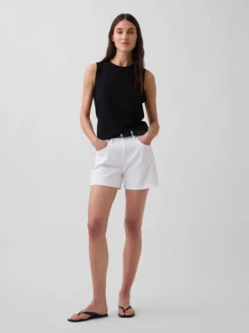 3,5" hög midja, avslappnade raka jeansshorts