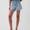 3,5" hög midja, avslappnade raka jeansshorts