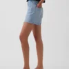 3,5" hög midja, avslappnade raka jeansshorts