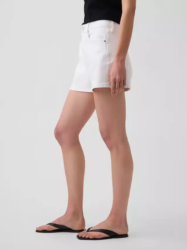 3,5" hög midja, avslappnade raka jeansshorts