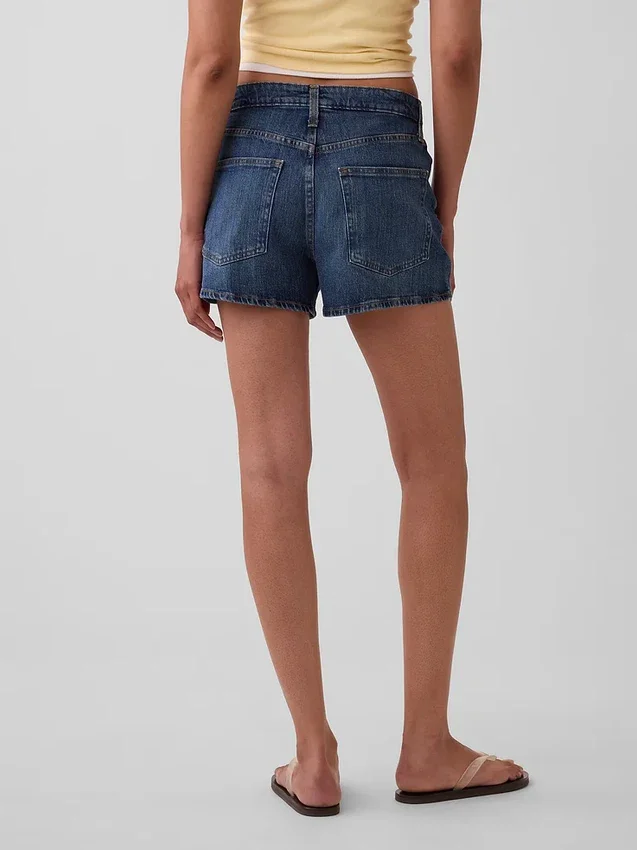 3,5" hög midja, avslappnade raka jeansshorts