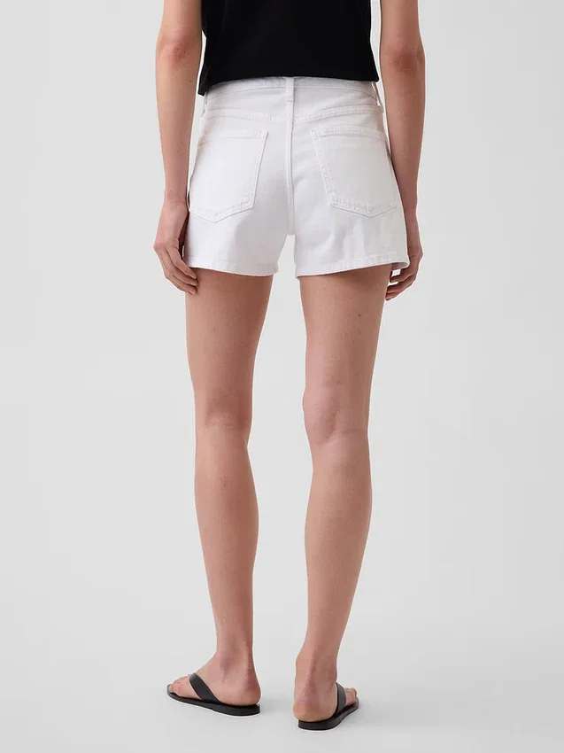 3,5" hög midja, avslappnade raka jeansshorts
