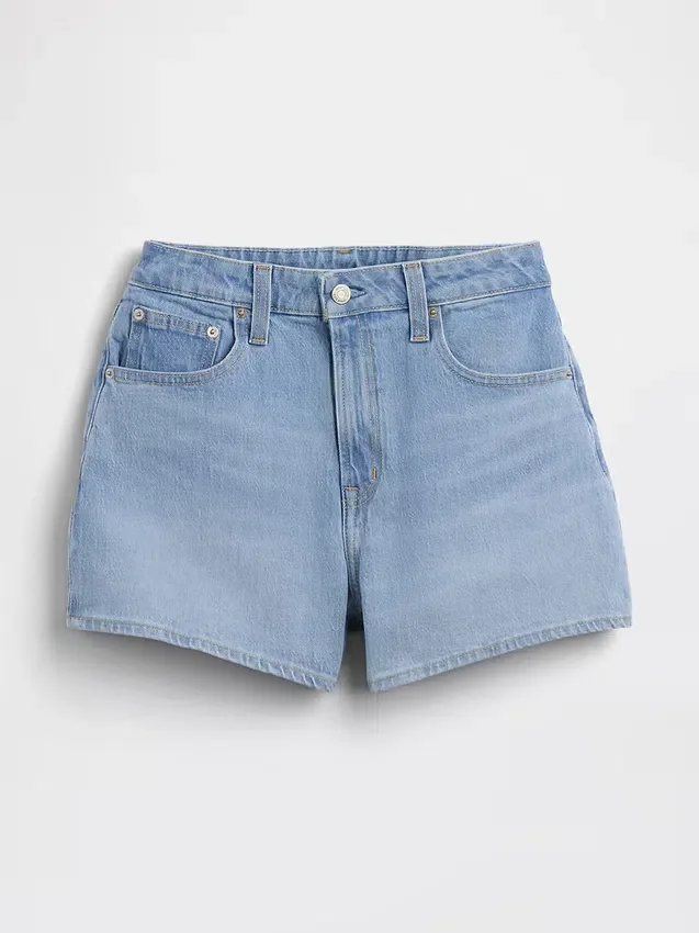 3,5" hög midja, avslappnade raka jeansshorts