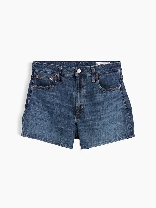 3,5" hög midja, avslappnade raka jeansshorts