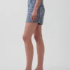 3,5" höga, avslappnade raka jeansshorts i gingham