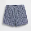 3,5" höga, avslappnade raka jeansshorts i gingham