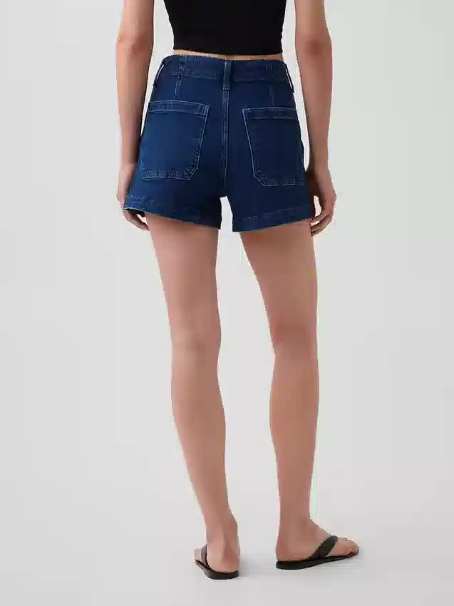 3,5" höga, avslappnade raka jeansshorts i sjömansstil