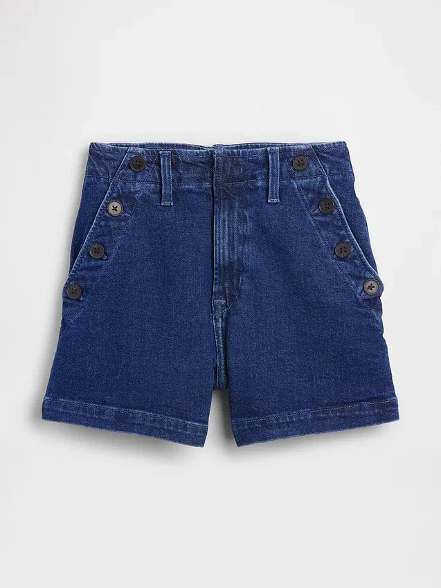 3,5" höga, avslappnade raka jeansshorts i sjömansstil