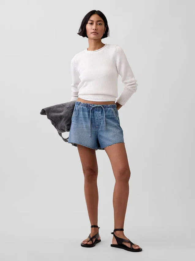 3,5” Lågt sittande, bekväma jeansshorts