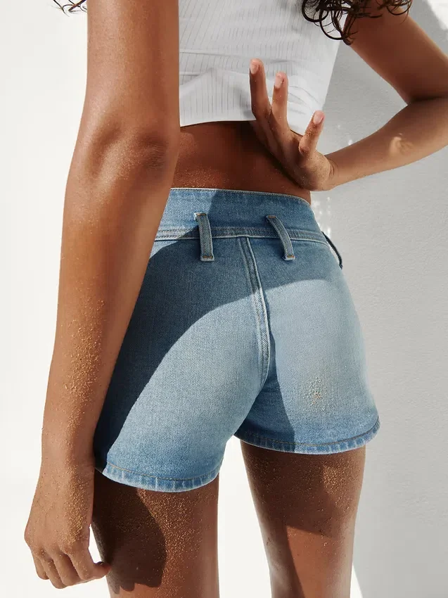 3" jeansshorts med låg midja