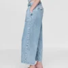 365 Högmidjade, ultramjuka denimbyxor med veck i ankellängd