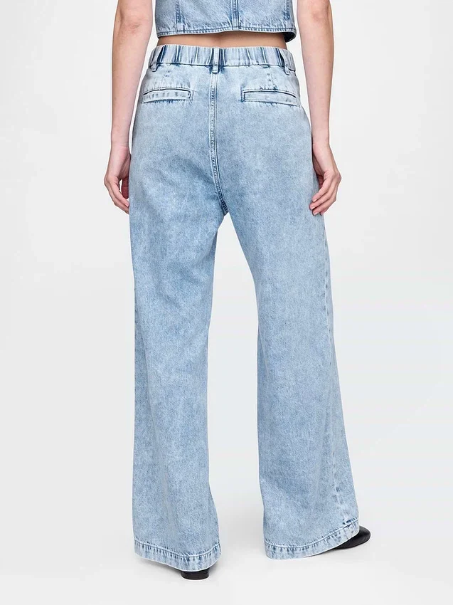 365 High Rise Ultrasoft plisserade jeansbyxor
