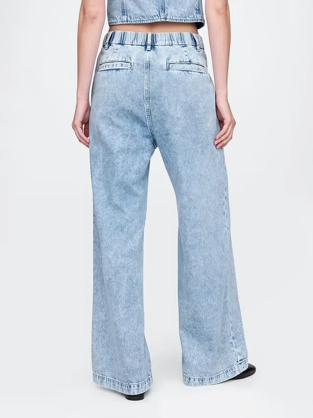 365 High Rise Ultrasoft plisserade jeansbyxor