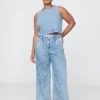 365 High Rise Ultrasoft plisserade jeansbyxor