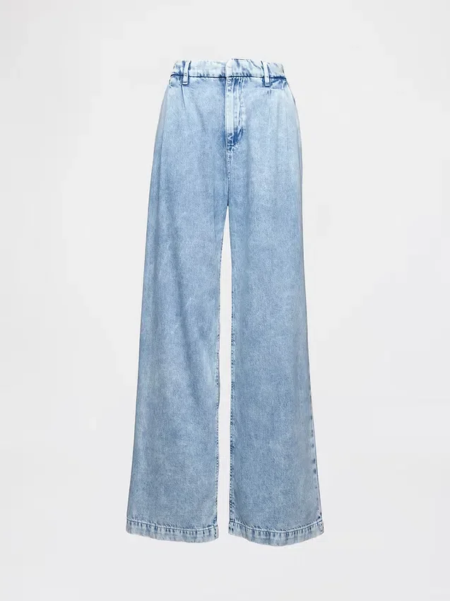 365 High Rise Ultrasoft plisserade jeansbyxor