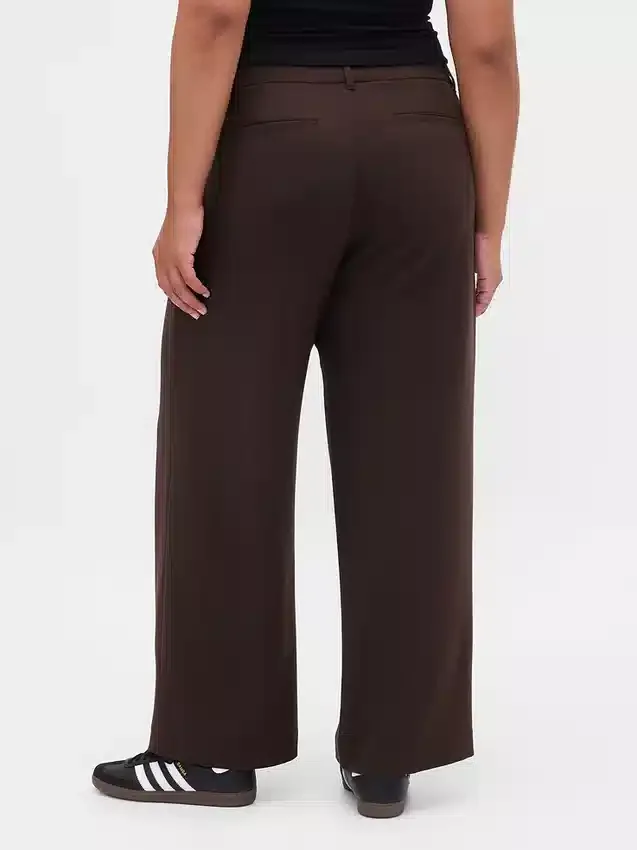 365 Lågmidjade byxor i borstad twill med veck