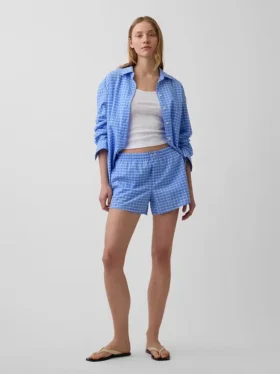 4" boxershorts i seersucker med rutmönster