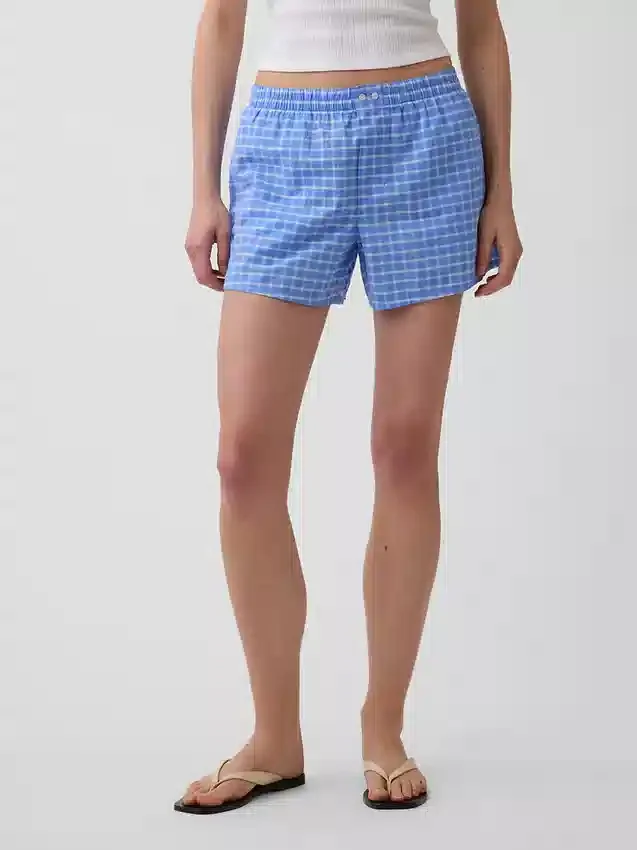 4" boxershorts i seersucker med rutmönster