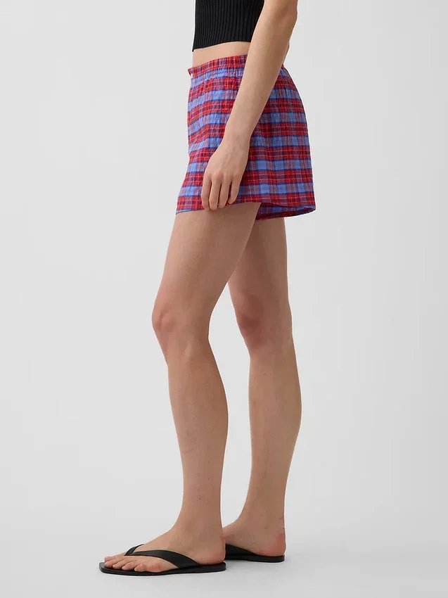 4" boxershorts i seersucker med rutmönster