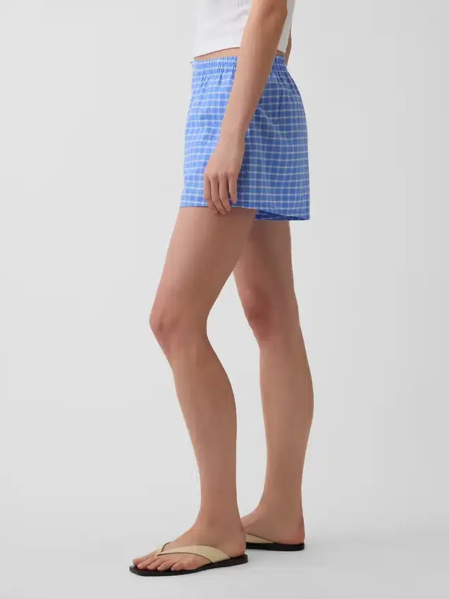 4" boxershorts i seersucker med rutmönster