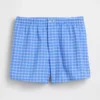 4" boxershorts i seersucker med rutmönster