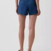 4" korta jeansshorts i bomullsgasväv