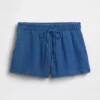 4" korta jeansshorts i bomullsgasväv