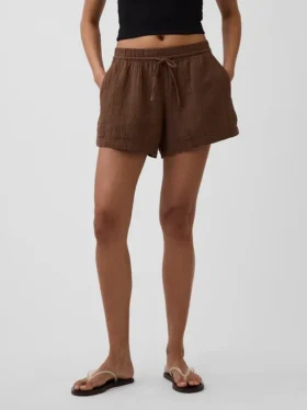 4″ midhöga, bekväma Shorts i bomullsgasväv