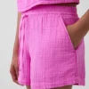 4" midhöga, bekväma Shorts i bomullsgasväv