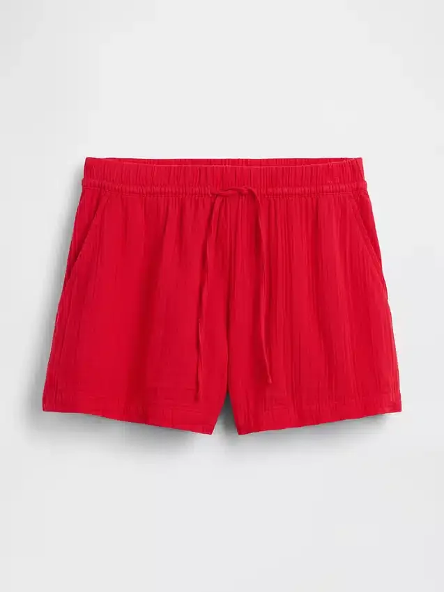 4" midhöga, bekväma Shorts i bomullsgasväv
