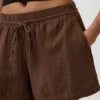 4" midhöga, bekväma Shorts i bomullsgasväv