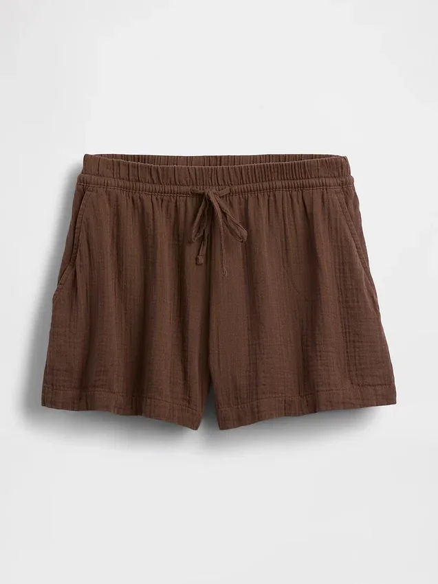 4" midhöga, bekväma Shorts i bomullsgasväv