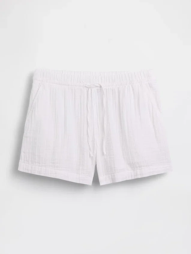 4" midhöga, bekväma Shorts i bomullsgasväv