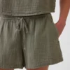 4" midhöga, bekväma Shorts i bomullsgasväv