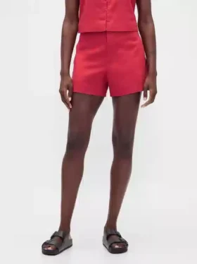 4″ Shorts i linneblandning med medelhög midja