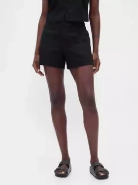 4″ Shorts i linneblandning med medelhög midja